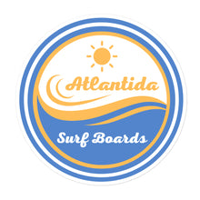 Load image into Gallery viewer, Atlantida Boards Bubble Stickers Blue&Sun