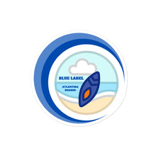 Load image into Gallery viewer, Atlantida Boards Bubble Stickers Blue&amp;White
